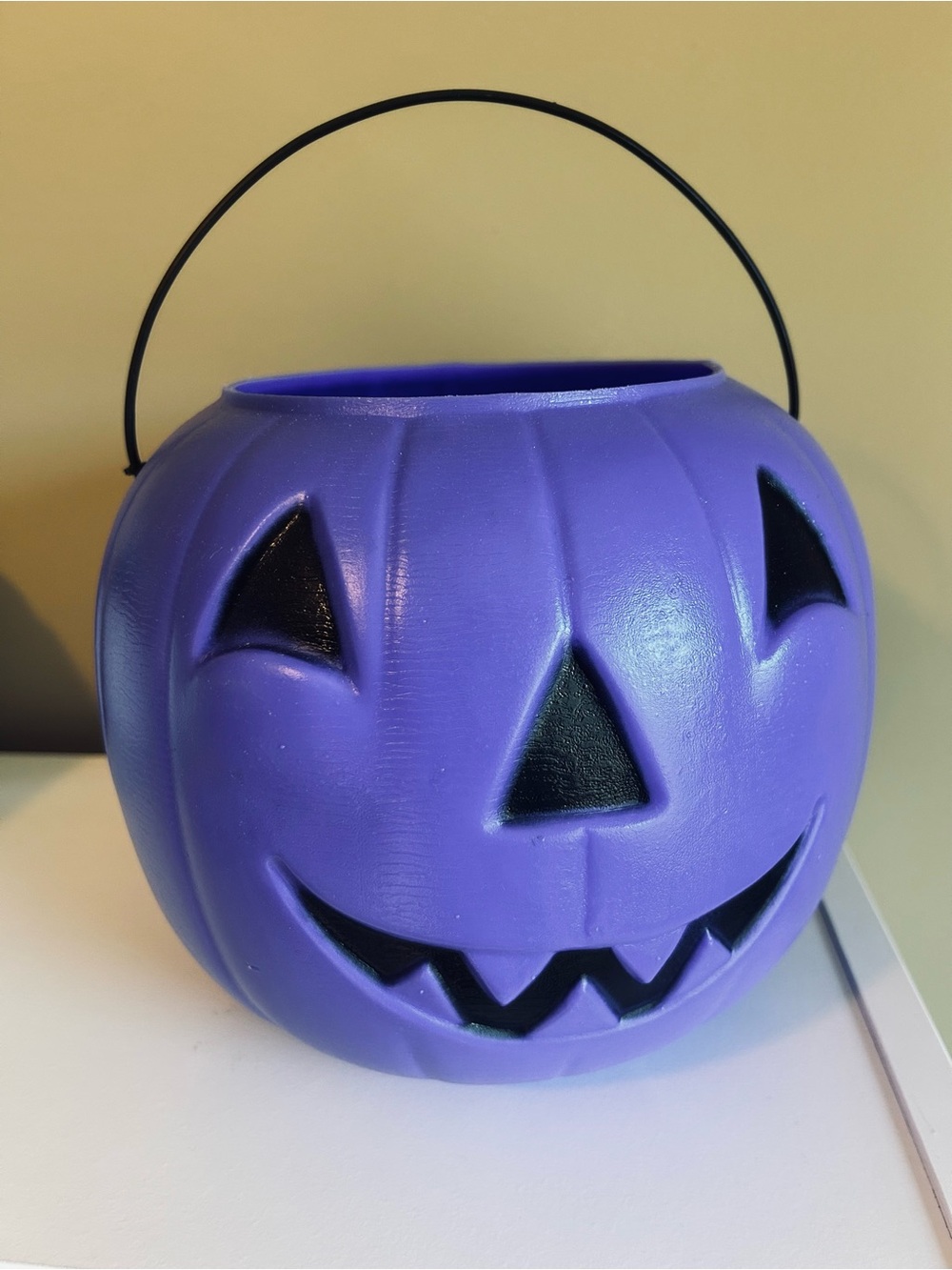 Norfolk USA Halloween Purple Pumpkin Blow Mold Bucket Trick-or-Treat Vintage
